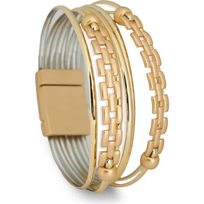 Saachi Multi Strand Chain Bracelet In Gold