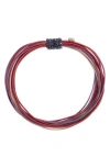 Saachi Multi Strand Faux Leather Cord Necklace In Red Multi