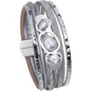 Saachi Multi Strand Faux Pearl Bracelet In Gray