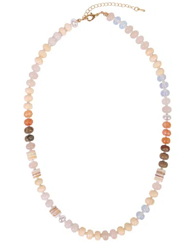 Saachi Multicolor Beaded Necklace In Metallic