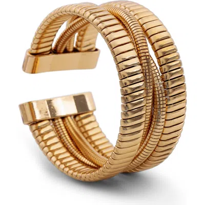 Saachi Multirow Snake Chain Cuff Bracelet In Gold