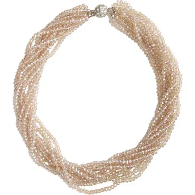 Saachi Multi-strand Crystal Necklace In Champagne