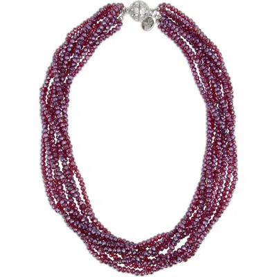 Saachi Multi-strand Crystal Necklace In Sangria