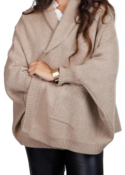Saachi Open Front Oversized Cardigan Sweater In Beige In Neutral