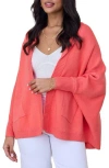 Saachi Oversize Ribbed Knit Cardigan In Light Orange