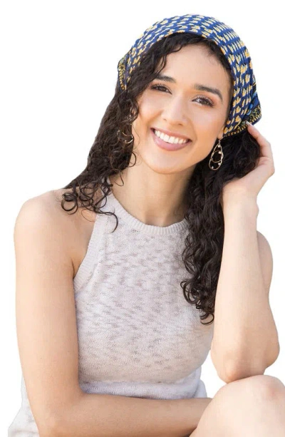 Saachi Paisley Floral Bandana In Navy