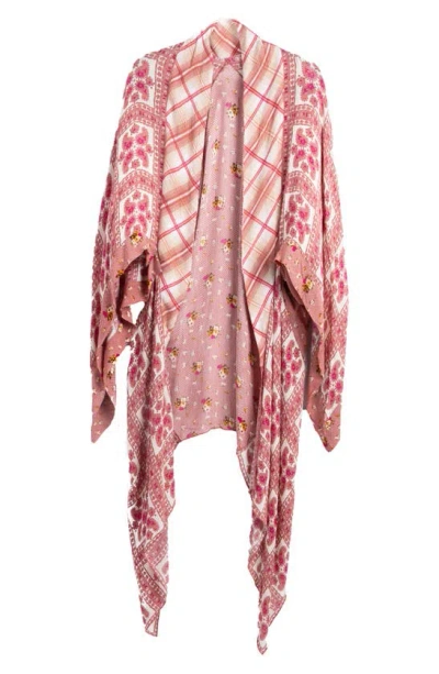 Saachi Paisley Patchwork Drape Duster In Ivory