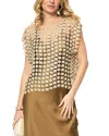 Saachi Pearl Accented Floral Shell In Brown