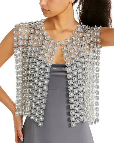 Saachi Pearl Accented Floral Shell In Metallic