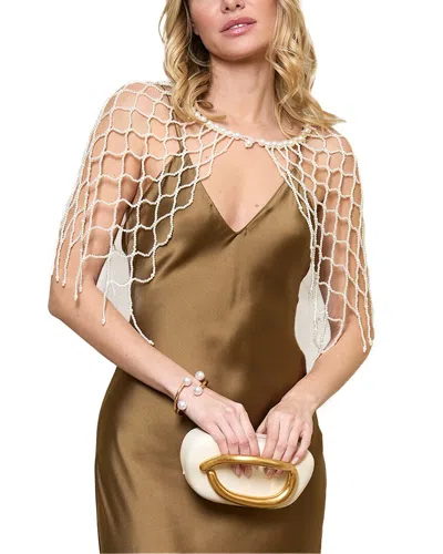 Saachi Pearl Beaded Cape In Green