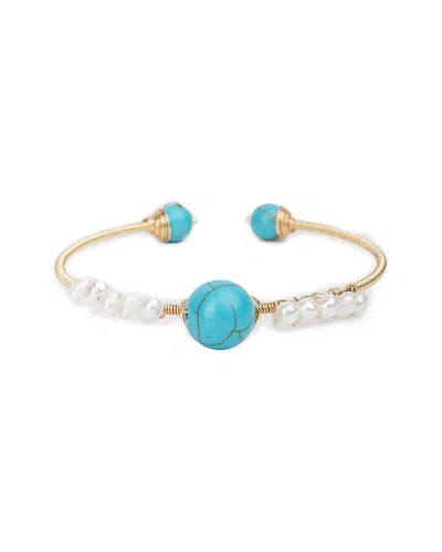 Saachi Pearl Cz Cuff Bracelet