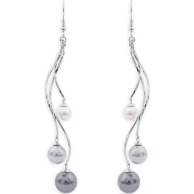 Saachi Pearl Twist Dangle Earrings In Silver