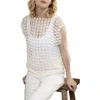 Saachi Pearly Beaded Floral Lace Top In White