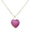 Saachi Pink Stone Heart Pendant Necklace