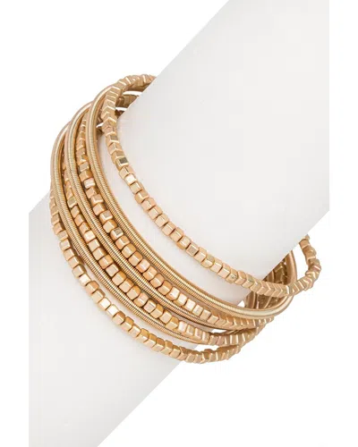 Saachi Scarlett Beaded Layered Wrap Bracelet In Gold