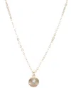 Saachi Plated Cz Minimalist Charm Necklace In Gold