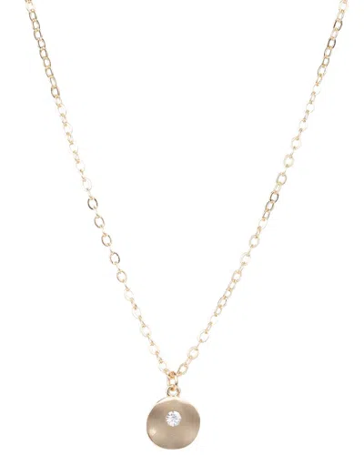 Saachi Plated Cz Minimalist Charm Necklace In Gold