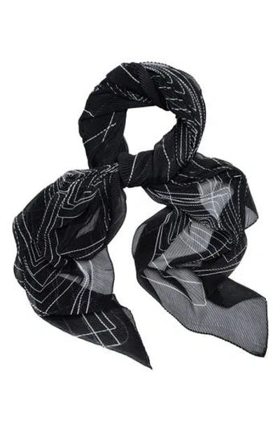Saachi Pleated Geometric Print Scarf In Multi