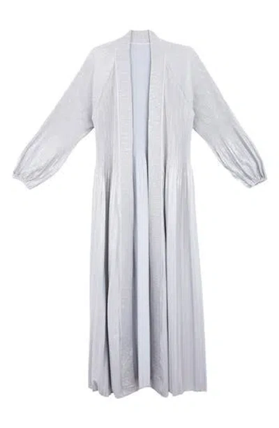 Saachi Pleated Shimmer Duster In Grey