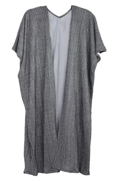 Saachi Pleated Shimmer Duster In Gunmetal