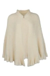 Saachi Plush Capelet Pomcho In White