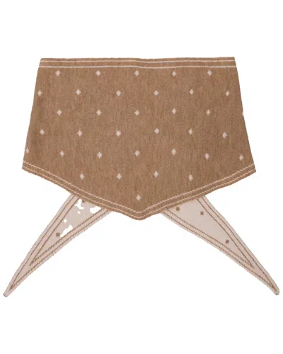 Saachi Polka Dot Triangle Scarf In Brown