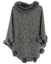Saachi Pom Pom Poncho In Black