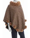Saachi Pom Pom Poncho In Brown