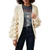 Saachi Pompom Knit Cardigan In Ivory