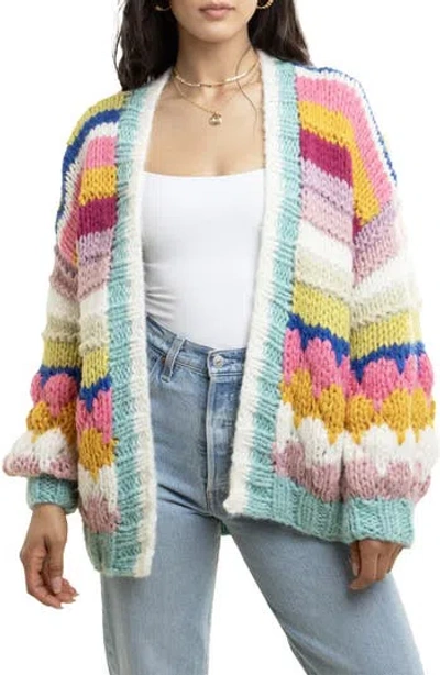 Saachi Rainbow Bubble Cardigan In Pink Multi