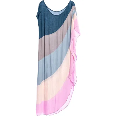Saachi Rainbow Caftan Dress In Blue