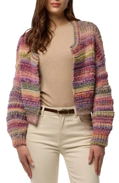 Saachi Rainbow Stripe Crop Cardigan In Multi
