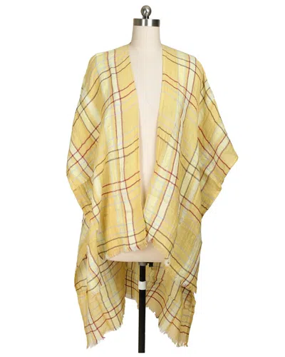 Saachi Reverie Plaid Linen-blend Kimono In Gold