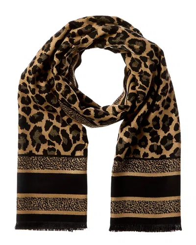 SAACHI SAACHI REVERSIBLE LEOPARD PATTERN SCARF
