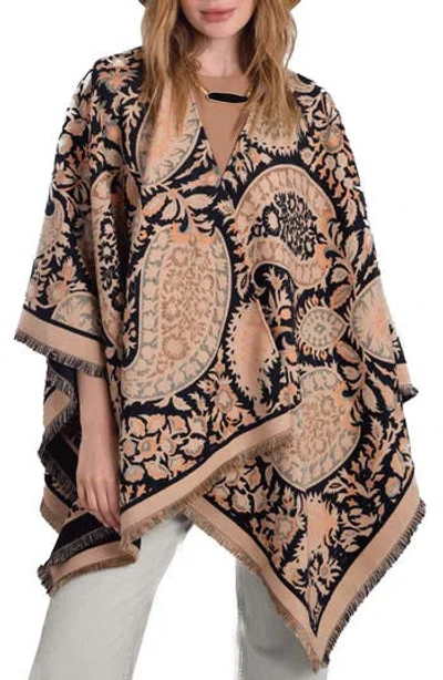 Saachi Reversible Paisley Ruana In Black