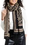 Saachi Reversible Scarf In Black/beige