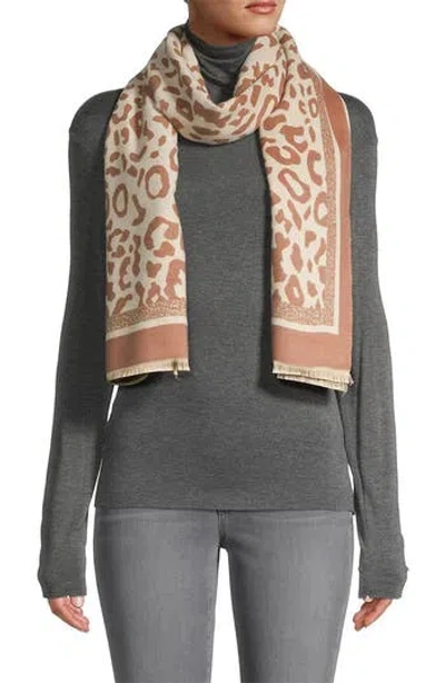 Saachi Reversible Scarf In Brown/cream