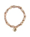 Saachi Rose Beaded Stretch Hammer Bracelet In Gold