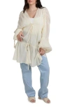 Saachi Ruffle Tie Front Top In White