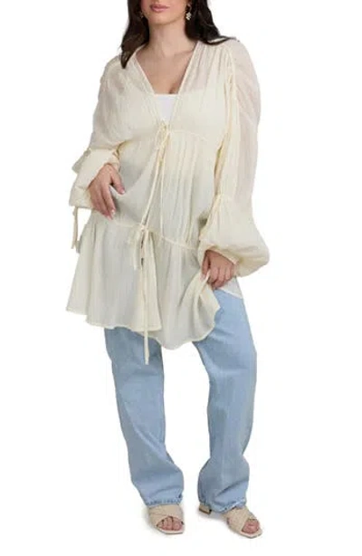 Saachi Ruffle Tie Front Top In White