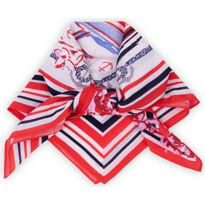 Saachi Sailboat Print Bandana In Red