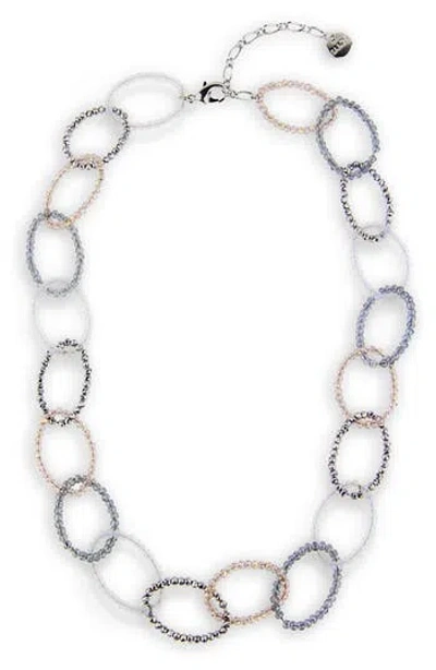 Saachi Sampark Beaded Oval Link Necklace In Multi