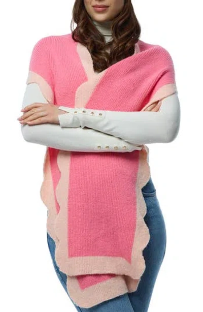 Saachi Scallop Trim Scarf In Pink