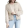 Saachi Sequin Crochet Loop Knit Cardigan In Ivory