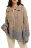 Saachi Sequin Crocheted Zip-up Cardigan In Brown