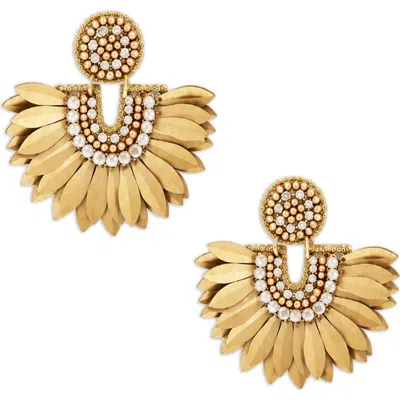 Saachi Sequin Fan Drop Earrings In Gold