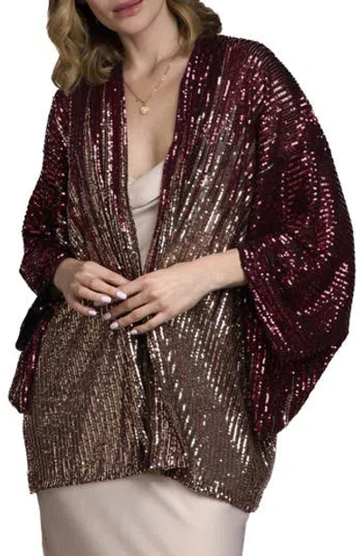 Saachi Sequin Party Duster In Burgundy