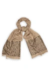 Saachi Sequin Wool Formal Scarf In Sand