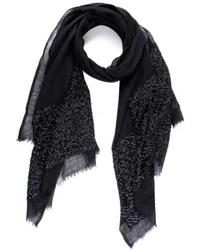 Saachi Sequins Wool Scarf In Blue