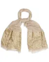 Saachi Sequins Wool Scarf In Neutral